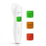 HealthSense Thermometer For Fever, Digital Infrared Forehead Thermometer for Baby Home with German Sensor, Blue Dot Technology, Tri-Color Backlight & 1 Year Warranty, Accu-Scan LFR30B (White).