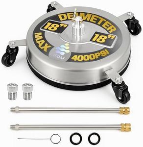 EDOU DIRECT Pressure Washer Surface Cleaner 18" with wheels | Stainless Steel | HEAVY DUTY | 4,000 PSI Max Working Pressure | Includes: 2 Pressure Washer Extension Wand Attachments