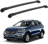 Roof Rack Cross Bars Compatible with 2013-2018 Hyundai Santa Fe, Roof Racks 2Pcs 2024 New Anti-Theft Lock Mechanism Black Matte Aluminum Crossbars