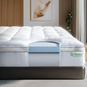 ViscoSoft 4 Inch Pillow Top Memory Foam Mattress Topper California King - Hybrid Lux Dual Layer Mattress Bed Pad