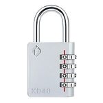 [ZARKER XD40] 4 Digit Combination Lock for Gym,Sports&Family use Locker (Gray)