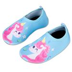 Kids Beach Swim Shoes Water Sport Shoes Barefoot Skin Boys Girls Baby Non-Slip Quick Dry Barefoot Aqua Socks Pool Surfing Yoga Garden(zy.Unicorn Blue 5.5/6 UK)