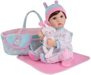 Reborn Baby Dolls Lifelike Newborn Girl Doll 18 inch Realistic Dolls with Bunny Theme Bassinet