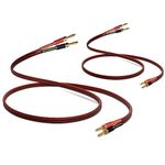 WOWLED 2 Pack High-end Pure Copper HIFI OFC Speaker Wire Cable with Banana Plug, 3m Gold-Plated Banana Tip Plugs 600 Strand 14 AWG for Audio Speaker HIFI System (3m / 9.8FT)