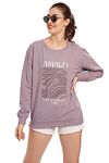 WEET Women's Cotton Round Neck Regular Fit Sweatshirt (Grey, L)