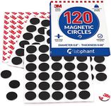 Magnetic Circles, 120 Pieces Magnet Circles (Diameter 0.8’” x 0.08”) on 4 Tape Sheets, with 3M Strong Adhesive Backing. Perfect for DIY, Art Projects, whiteboards & Fridge Organization