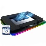 KLIM Turbofrost - Gaming Laptop Cooling Pad - 4 Powerful Turbo Fans up to 16000 RPM, Laptop Cooler 2 Power Modes USB-C/DC, Dynamic RGB, 4-Ports USB, Sealed Foam for Fast Cooling for Laptops up to 17in