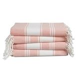 Lane Linen Beach Towels 4 Pack - 100% Cotton Beach Towels Oversized, Pre-Washed Extra Large Beach Towel, Quick Dry Beach Towel, No Sand Beach Towel, Pool Towels for Adults, 39"x71" - Quartz Pink