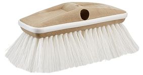 STAR BRITE Premium Stiff Bristle 8" Brush Head W/Bumper - Dual Connections Fit Either Standard 3/4" Threaded Poles or Extend-A-Brush Handles (Coarse) (White) (040163)