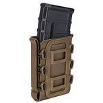 IDOGEAR Mag Pouch 5.56mm 7.62mm Rifle Magazine Pouch Softshell Mag Carrier with MOLLE Clips (a.Coyote Brown(Molle Clip))