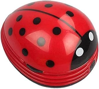 Cute Portable Beetle Ladybug Cartoon Mini Desktop Vacuum Desk Dust Cleaner Crumb Sweeper (Red#002)