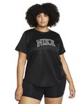 Nike Women's' Regular Fit T-Shirt (DV4881-010 Black/White