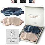 Silk Sleep Mask for Women and Men - Silk Eye Mask, Weighted Eye Mask for Sleeping, Blindfold, Eye Covers, Silk Eye Sleeping Mask, Cooling Eye Mask for Better Sleep - Includes 2 Sleep Masks
