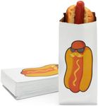 Juvale 100 Pack Paper Hot Dog Bags for 4th of July, White, 4 x 8 x 2 Inches, Disposable Hot Dog Wrappers Party Supplies for Birthdays, Gatherings, Christmas & BBQ Parties