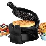 Progress EK4376P Rotary Non-Stick Waffle Maker,1000W, Rotating Belgian Waffle Iron, Easy To Use, Cool Touch Handle, 5 Minute Ready Time, Sweet & Savoury Waffle-Iron, Removable Drip Tray Included