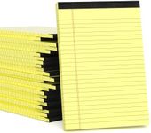 Aidunmis 24 Pack Yellow 5 x 8 Legal Pads for Office Supplies Paper Pads Note Pads for Work Lined Writing Pads Notebook