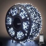 Quntis 82ft 1000LEDs String Lights, White Christmas Tree Lights Outdoor with 8 Modes and Memory Function, Waterproof Christmas Cluster Lights Twinkle for Home Wedding Party Holiday Indoor Outdoor Christmas Decorations