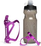Bike Bottle Holder with Water Bottle and Mount Mountain Bike Water Bottle Holder No Screws Water Bottle Cages Bike Water Bottles, Kids Bike Water Bottle Holder for Bike Purple