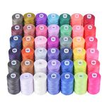 Simthread All Purpose Sewing Thread, 42 Spool Assorted 1000 Yards Polyester Threads for Sewing, Handy Polyester Sewing Threads for Sewing Machine(42 Colors)