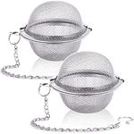 Siasky 2PCS Stainless Steel Mesh Tea Infuser, 2.1 Inch Tea Ball Tea Strainer Tea Diffuser Tea Steeper for Filtering Tea