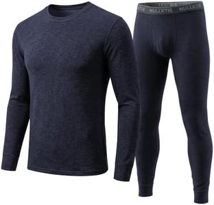 Nullktie Mens Thermal Underwear Set Fleece Lined Long Johns Base Layer Warm