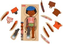 Kidzlane African American Boy Wooden My Body Puzzle for Toddlers and Kids - 29 Piece Girls Anatomy Puzzle Kid Play Set - Anatomy for Kids, Skeleton Toys for Kids Ages 3 Plus