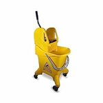 Spartano Mop Bucket 26 Quart/6 Gallon, Down Press Wringer, Yellow Floor Cleaning Portable Mop Trolley for Household & Commercial Use