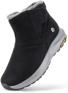 FitVille Extra Wide Winter Shoes Men's Winter Boots Warm Lined Snow Boots Wide Short Shaft Boots Flat Winter Outdoor Boots Comfortable Non-Slip Winter Boots, black, 44 EU X-Weit