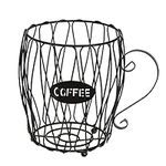 SOUJOY K Cup Holder, Large Capacity Coffee Pod Organizer, Mug Shape Espresso Pod Basket for Counter Coffee Bar, Coffee Pod Capsule Storage for 40 K Cups, Black