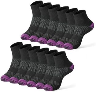 Honeysea Ankle Socks for Women - Running Socks Black Socks Crew Socks for Women Ankle Socks Womens Socks Size 9-11 Quarter Socks Athletic Socks 6 Pairs