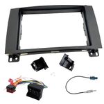 Sound-way Double DIN Car Radio Frame Installation Kit, 2 DIN Front Panel Frame, ISO Connector Cable, Antenna Adapter, compatible with Mercedes, Volkswagen