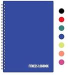 Fitness Logbook (Blue) - A5 Undated Workout Journal For Men & Women - Plastic Cover & Thick Paper - Planner Log Book To Track Weight Loss, Muscle Gain, Gym Exercise, Bodybuilding Progress