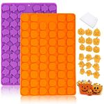 Halloween Silicone Molds, 2Pcs 58-Cavity Pumpkin & 69-Cavity Ghost Silicone Molds Halloween Chocolate molds Candy Moulds for Gummy, Candy, Chocolate, Cookie, Jelly DIY