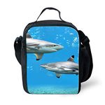 Amzbeauty Shark Kids Insulated Freezable Thermos Square Cooler Lunch Bag