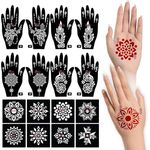 Apcute 18pc Combo Pack Mehandi Stencil Sticker, Henna tattoo stencil set for women, Tatoo Heena Mehndi Design Sticker for Women, Girls and Kids, Quick and Easy to use - 18PC-27-28-87-88