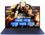 NIMO 17.3 FHD IPS Business Gaming Laptop, 8-Cores AMD Ryzen9 Pro 6950H 680M Video(Beat i9-10900, up to 4.9GHz), 32GB DDR5, 1TB SSD, 100W Type C, Fingerprint, 2 Years Warranty, WiFi 6, Win 11