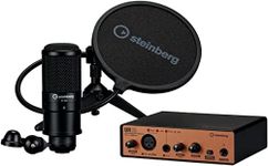 Steinberg UR12 Podcast Starter Pack - Dual Channel USB 2.0 Audio Interface ST-M01 Studio Condenser Microphone Pop Protection Plus Accessories (Including Software Package WaveLab Cast Cubase Al &