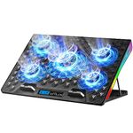 AICHESON Gaming Laptop Cooling Pad, RGB Computer Cooler Pads, 5 Coolings Fans for 15.6-18 Inch Laptops, PC Notebook Heat Dissipation, AA2