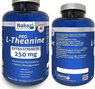Naka Platinum PRO L-Theanine 250 mg Promotes Relaxation BONUS SIZE 150 Veggie Caps (120+30 FREE)