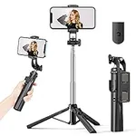 K&F Concept 31.4'' Bluetooth Selfie Stick Tripod, Extendable Selfie Stick with Wireless Remote & Mini Tripod Stand, 360° Rotation Phone Holder for iPhone Samsung Android