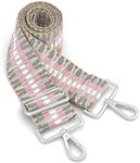 GINJKGO Silvery Purse Straps Replacement Crossbody - Guitar Strap for Purses Crossbody, Wide Shoulder Strap for Crossbody Bags, Bag Strap for Handbag,for Her,Pink Woven