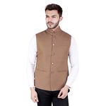 Badoliya & Sons Nehru Jacket for Men's (Brown_Shade-03_Tan) (38)