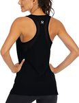 Fihapyli ICTIVE Workout Tank Tops for Women Loose fit Yoga Tops for Women Mesh Racerback Tank Tops Open Back Muscle Tank Workout Tops for Women Running Tank Tops Activewear Gym Tops Black L