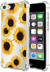 Zoeirc iPod Touch 7 / iPod Touch 6 / iPod Touch 5 Case Clear Case for Girls Women, Soft TPU Shockproof Protective Transparent Phone Case Cover for Apple iPod Touch 5/6 / 7th (Sunflower)
