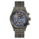 GUESS Men's Multi-Function Gunmetal Case Gunmetal Stainless Steel Bracelet Watch (Model: GW0260G3)