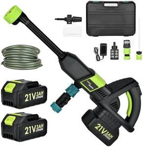 Cordless Pressure Washer | 28 Bar/406 PSI Battery-Powered Jet Washer with 2 Batteries, 6-in-1 Nozzle, Foam Pot & 16FT Hose | Portable Power Washer for Car Washing & Patio Cleaning