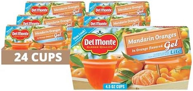 Del Monte Mandarin Oranges in Lite Orange flavored Gel Plastic Fruit Cups, 4.5 Ounce (Pack of 24)