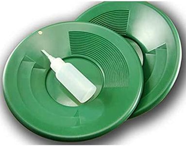 Lot of 2-10" Green Gold Pans w/Bottle Snuffer-Panning Kit-Prospecting-Mining -Nuggets-Fine Gold-River-Camping-Gravel-Black Sand-Concentrates-Clean Up-10 inches-