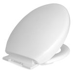 Mass Dynamic Soft Close Toilet Seat with Quick Release for Easy Cleaning Toilet Seats, Easy Top Fixing with Adjustable Hinges, Standard Oval Toilet Seat (Oval Shape) White