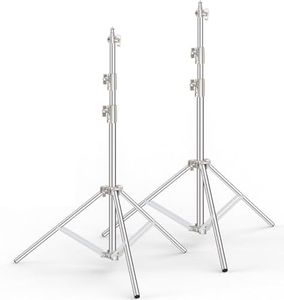 Anautin 9.2 FT Stainless Steel Light Stand Photography, 2 Pack Heavy Duty Photography Tripod Stand with 1/4” to 3/8” Screw Adapter for Strobe,LED Video Light,Ring Light, Monolight, Softbox